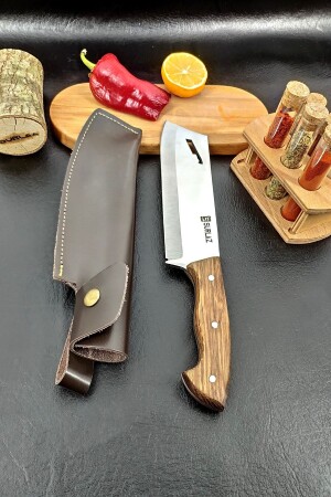 Camping Outdoor Messer Cleaver Edelstahl handgefertigt PRLZÇ4 - 1