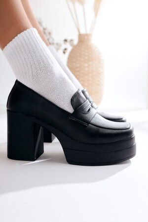 Candace Siyah Topuklu Platformlu Kadın Ayakkabı - 1