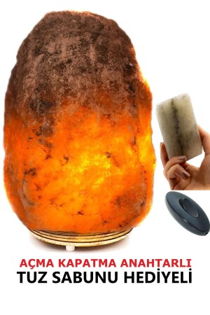 ملح صخرة MNZ-Çankırı 3/4 كجم ملح ضوء الليل مع مفتاح تشغيل / إيقاف - Tuzshop