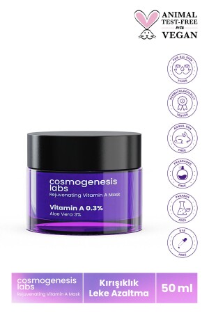 Canlandıran A Vitamini Maske 50ml Vegan Kuruluk Önleyici Gençleştirici (%0.3 RETİNOL-%3 ALOE VERA) CGL204 - 2