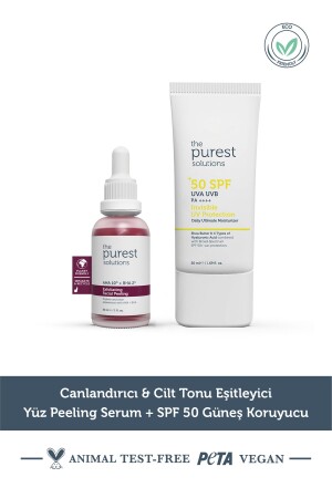 Canlandırıcı Cilt Tonu Eşitleyici Yüz Peeling Serum - Spf-50 Güneş Koruyucu TPS131 - The Purest Solutions
