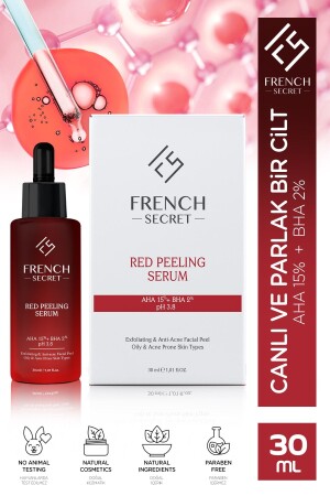 Canlandırıcı Ton Eşitleyici Leke Karşıtı Yenileyici Red Peeling Serum 30 ml AHA%15-BHA%2-PH3,8 FS03 - 2