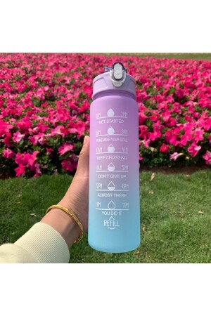 Canmatara2li Motivational 2 Li Wasserflasche, Wasserflaschentrinker, 2 l + 900 ml, Tritan mit Babygymnastik, Wasserflaschentrinker - 4