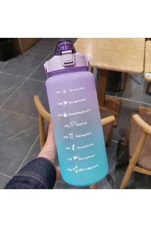Canmatara2li Motivational 2 Li Wasserflasche, Wasserflaschentrinker, 2 l + 900 ml, Tritan mit Babygymnastik, Wasserflaschentrinker - 6