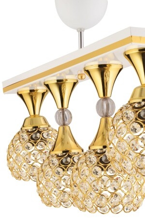 Cansu 4 Lü Kristal Top Beyaz Gold Yaldızlı Caka Modern Lüks Avize TYC00301152182 - 2