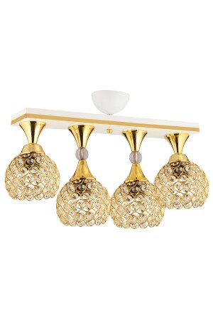 Cansu 4 Lü Kristal Top Beyaz Gold Yaldızlı Caka Modern Lüks Avize TYC00301152182 - 3