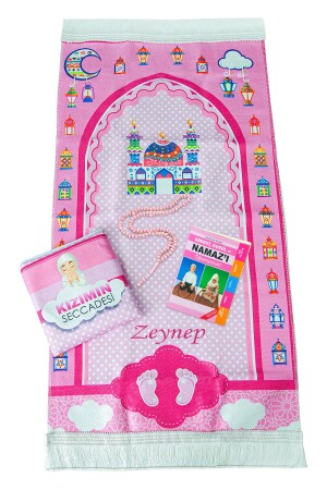 Çantalı Kız Çocuk İsimli Seccade- Tesbih- Namaz Öğreniyorum Kitabı Seti - Ihvanonline