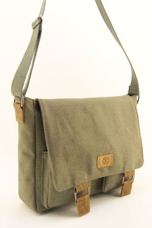 Canvas Khaki Wasserdichte Postman Business School Aktentasche Laptoptasche (MIT HANDTASCHENGESCHENK) - 1