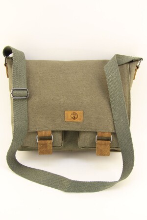 Canvas Khaki Wasserdichte Postman Business School Aktentasche Laptoptasche (MIT HANDTASCHENGESCHENK) - 3