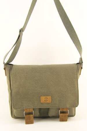 Canvas Khaki Wasserdichte Postman Business School Aktentasche Laptoptasche (MIT HANDTASCHENGESCHENK) - 4