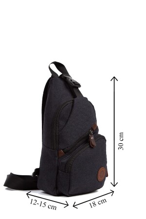 Canvas Unisex Schwarz Cross Schulter- und Hüfttasche Tägliche Reisetasche (GRÖSSE 30-EN18) - 3