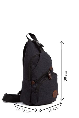 Canvas Unisex Schwarz Cross Schulter- und Hüfttasche Tägliche Reisetasche (GRÖSSE 30-EN18) USBYG34 - 3