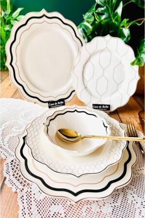 Canyon 140-teiliges Bone China-Geschirrset für 12 Personen, Gabel-Löffel-Set und Tischset-Set 0TR5180 - 3