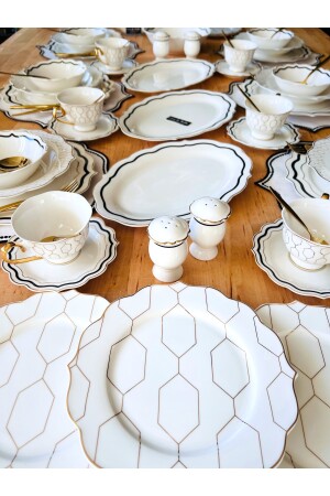 Canyon 140-teiliges Bone China-Geschirrset für 12 Personen, Gabel-Löffel-Set und Tischset-Set 0TR5180 - 5