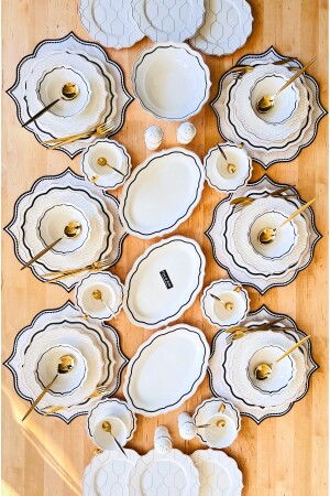 Canyon 140-teiliges Bone China-Geschirrset für 12 Personen, Gabel-Löffel-Set und Tischset-Set 0TR5180 - 9