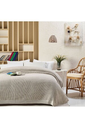 Cap2101 Strickdecke Beige Double Beige CAP2101 BEJ-M42-R9 - 1