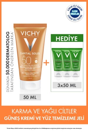 Capital Soleil Karma ve Yağlı Ciltler İçin Güneş Koruma ve Yüz Temizleme Seti - Vichy