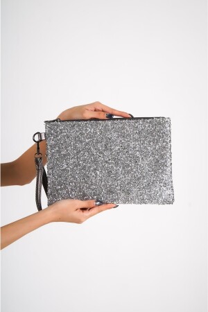 Capone Beaded Paris 221 Silber Damen-Clutch 356-Z003-ETİ-221-001 - 6