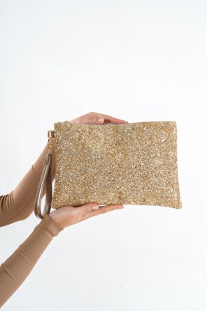 Capone Paillettenbesetzte Paris 220 Gold Damen-Clutch - 8