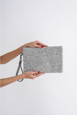 Capone Paris Gümüş Kadın Clutch Çanta - 6