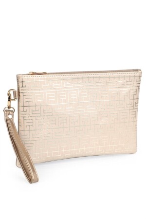 Capone Saten Labirent Desenli Paris Kadın Clutch Çanta 356-Z003-SVL-01-0001 - 5