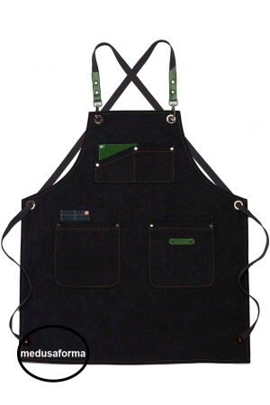 MNZ-Cross Strap الجلد جيب باريستا فرون كافيه رئيس الطباخ الخادم الطباخ الخادم المطبخ العمل فرون 889010065 - medusaforma