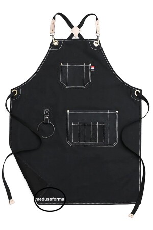 MNZ-Cross Strap Kitchen Apron كبير الطهاة المطعم مطعم مطعم مطعم مطعم مطعم مطعم مطبخ مطبخ صياغة شعر باريستا Apron 903767 - medusaforma
