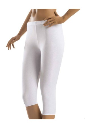 Capri-Leggings mit hoher Taille aus gekämmtem Baumwoll-Lycra - 1