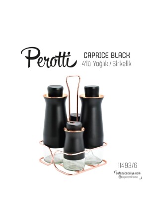 Caprice Black 4'lü Yağlık Sirkelik Seti 11493 - 1