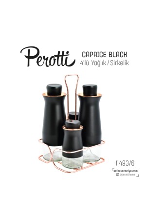 Caprice Black 4'lü Yağlık Sirkelik Seti 11493 - Perotti