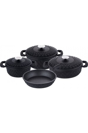 Carabella 7-teiliges Kochgeschirr-Set aus Gusseisen, Schwarz 1035323. 0001 - 6