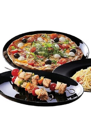 Carine Friend's Time Schwarz 32 cm. 2 Mehrzweck-Pizzateller. 2er-Set. Original-Produkt. LUMINARC CARINE-SERIE. - 5