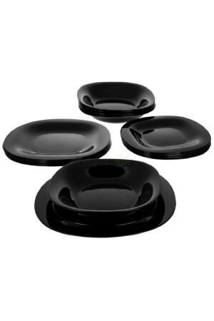 Carine Tempered Black 16-teiliges Tafelservice für 4 Personen. MADAME LUDA GESCHENKSET FÜR 4 PERSONEN. - 3