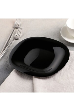 Carine Tempered Black 24-teiliges Tafelservice. 27cm. Service & 21 cm. Essen & 19 cm. süß & 12cm. Suppe MADAME LUDA HOME COLLECTION - 8