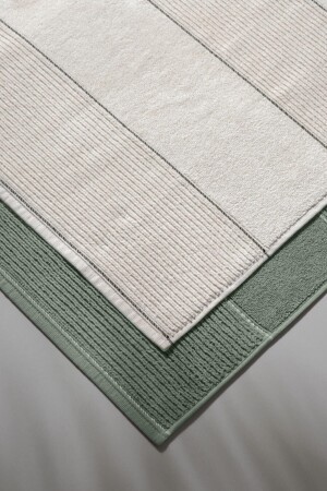 Carmine Bathmat Olive - Ekstra Yumusak, Modern %100 Pamuk 50x75cm. Ayak Havlusu - Banyo Paspas Seti P00006 - 4