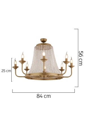 Carnation 8-teiliger Wohnzimmer-Kronleuchter aus Trommelkristall und Stein in modernem Design 3926-08-FR - 6