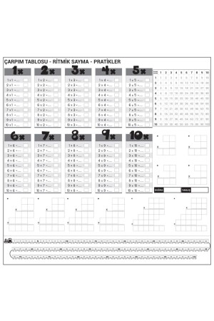 Çarpım Tablosu - Yapışkansız Tutunan, Not Kağıt Tutucu Özellikli Statik Akıllı Kağıt Yazı Tahtası 327946 - 7