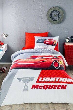 Cars Piston Cup Tek Kişilik Disney Lisanslı Lastikli Fitted Çarşaf Çocuk Nevresim Takımı PR-12536245 - 1