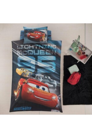 Cars Unlimited Tek Kişilik Disney Lisanslı Nevresim Takımı Mavi CM2149 - 1