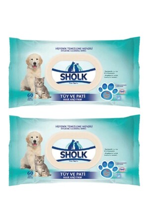 Cat Dog Hair & Paw Hygienic Cleaning Wipes Kedi Köpek Tüy Pati Hijyenik Temizleme Mendili 60 Lı X 2 - 1