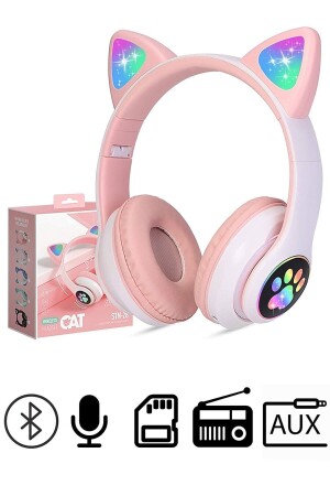 Cat Ear Detailliertes, kabelloses, bunt beleuchtetes Buetooth RGB Kinder-Gaming-Headset, überlegene Leistung, Karler28 - 3