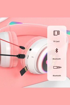 Cat Ear Detailliertes, kabelloses, bunt beleuchtetes Buetooth RGB Kinder-Gaming-Headset, überlegene Leistung, Karler28 - 4