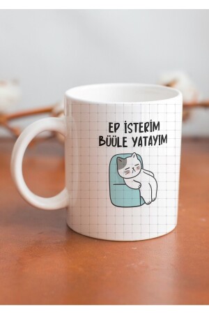 Catli Ep I Want To Sleep With Written Trakya Special Design Bedruckte Tasse/Kaffeetasse trakya0005 - 4