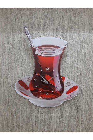 Çay model mutfak duvar Saati 45x30 Cm Uv Baskılı - 4