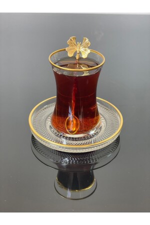 Çay Set 18 Parça 6 Kişilik Kelebek Çay Kaşıklı - 4