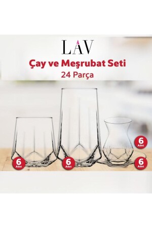 Çay Ve Su Meşrubat Bardağı Seti Takımı - 24 Parça - 2