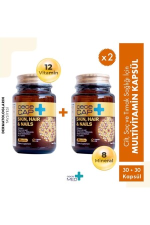 Cececap 12 Vitamine 8 Mineralien 2 x 30 Kapseln Multivitamin für gesunde Haare und Nägel - 1