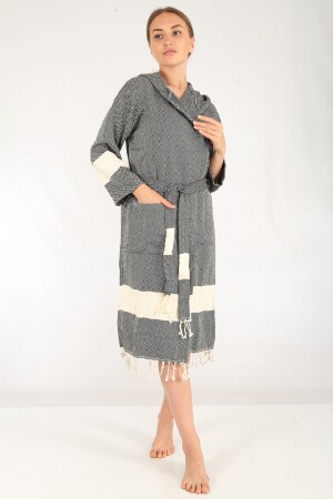 Celena Peştamal Bornoz Siyah BC-109 - Buldan Concept