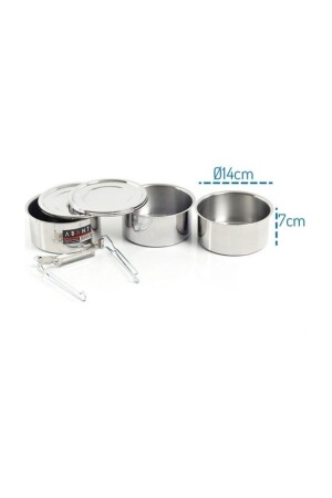 Çelik 3'lü Sefertası Yemek Taşıma Kabı - 14 X 7 Cm Fma010640 HBV00000I8272 - 4