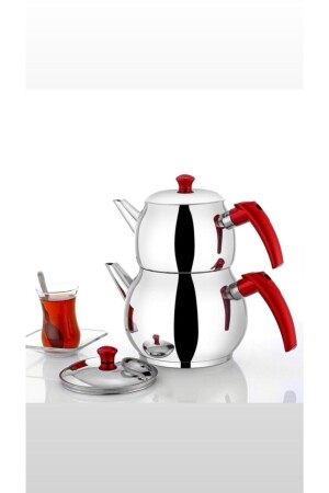 Çelik Çaydanlık Paslanmaz Kendinden Süzgeçli Orta Boy Bondila EU01KRMÇY - ELUR